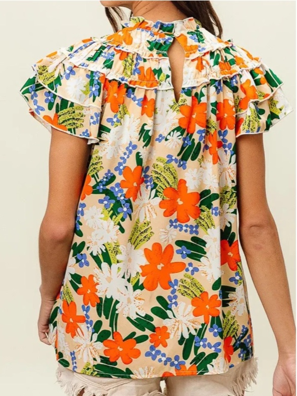 NWT BiBi Floral Print Woven Blouse - Picture 5 of 8